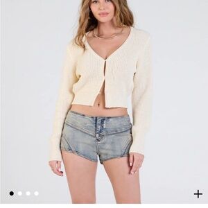 Women's Cream Cardigan Sweater